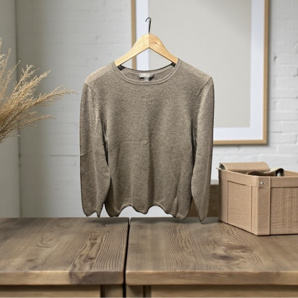 Charter Club Woman 2 Ply 100% Cashmere Brown Tone Crew Neck Sweater Size 2X